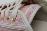 Versace Pink Greca Jacquard Canvas Sneakers Size 40 Eb0926crsa