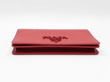 Prada Mini Chain Shoulder Bag In Red Saffiano Lux Leather Fw0326pzxdu