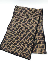 Fendi Roma Black Wool Blend Scarf Do1025oxzde