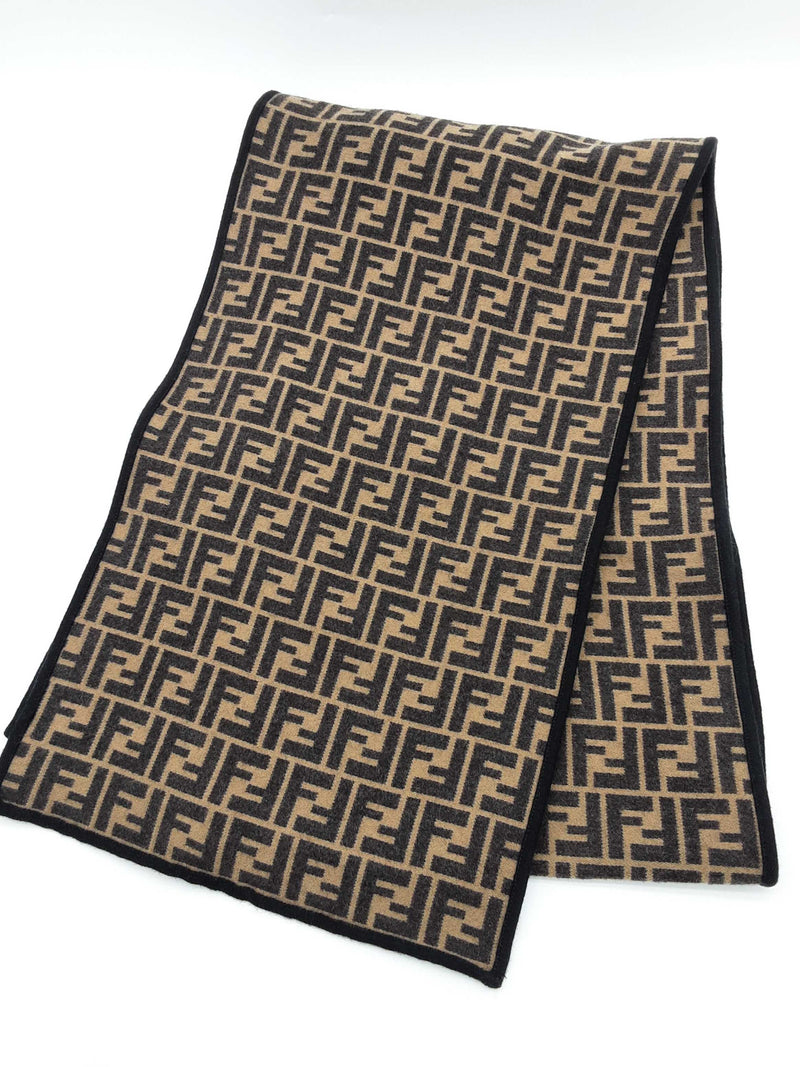 Fendi Roma Black Wool Blend Scarf Do1025oxzde