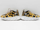 Versace Chain Reaction Yellow & Black Barocco Print Sneakers Size 37 Sd1225rzdu