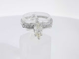 0.87 Cttw Diamond Marquis 14k White Gold Ring 2.3 Grams Size 7 Aa0625cxzsa