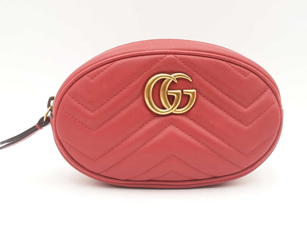 Gucci Gg Marmont Red Leather Belt Bag Sd0325wrzsa