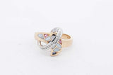 Diamond & Mother Of Pearl Inlay 14k Yellow & White Gold Ring 5.6 Grams Size 7.5 Eb0126oxzsa