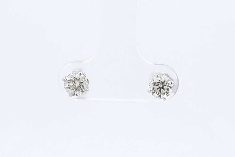 0.76 Cttw Diamond & 14k White Gold Stud Earrings 0.9 Grams Eb1224pxzdu