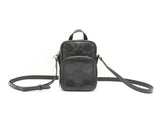 Gucci Gg Embossed Black Perforated Leather Mini Crossbody Bag Fw0425wwxdu