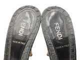 Fendi Peep-toe Mules In Black Python-embossed Leather Size It 38.5 Fw0726rxdu