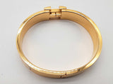 Hermes Clic H Blanc 18k Yg 39.5g White Enamel Bangle Bracelet 6.75 In Do0924oxzde