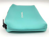 Chanel Vip Tiffany Teal Blue Neoprene Cosmetic Bag Do0225oxde