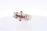 Garnet & Diamond Ring 14k Yellow Gold  6.7 Grams Size 7.5 Aa0425oirsa