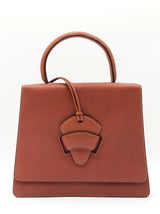 Loewe Barcelona Satchel In Brown Grained Leather Fw0926oxzdu