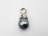 Green Iridescent Pearl Diamond 14k White Gold 1.3g Pendant Do0126lrxde