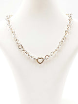 Tiffany & Co. Heart Links Necklace In Silver & 18k Gold 71g 16 Inch Fw0726orxdu