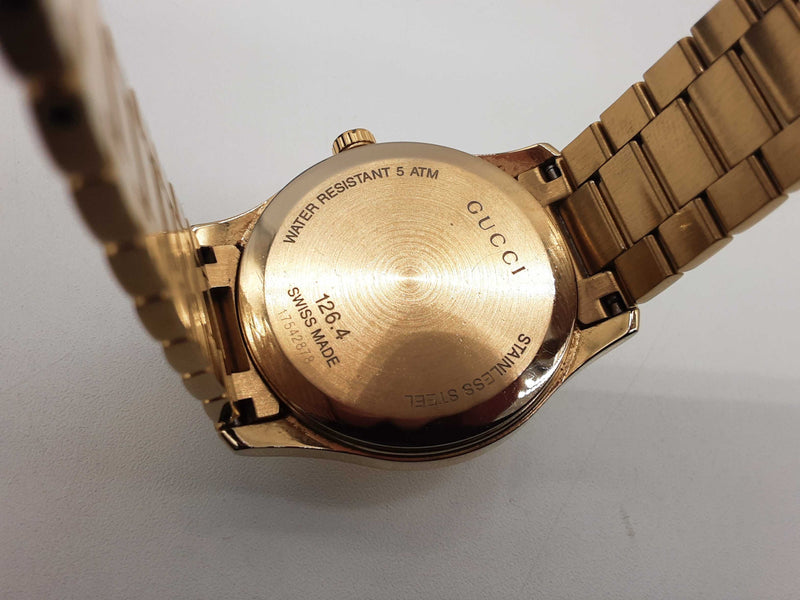 Gucci 126.4 38 G Timeless Gold Tone Steel Quartz Watch Do0724lrxde