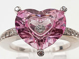 Chopard Happy Diamond Heart Pink Stone 18k White Gold 7.1g Ring 6.5 Do1125lexzde