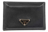 Prada Black Leather Card Holder Wallet Eb0126lordu