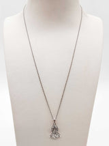Natural Diamonds 14k White Gold 2.8g Pendant Chain Necklace 18 In Do0426lxzde