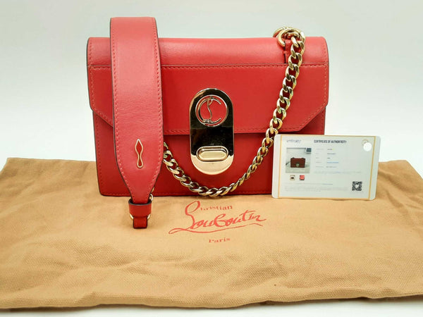 Christian Louboutin Elisa Red Leather Shoulder Bag Fw0924pxzdu