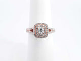 0.24 Cttw Diamond & 14k Rose Gold Double Halo Ring 4.1g Size 6.75 Fw0426woxdu