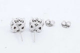 Approx. 0.90ctw Diamond Stud Earrings In 14k White Gold 3.5 Grams Eb0724pxzdu