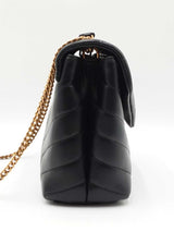 Yves Saint Laurent Loulou Small Matelassé Chain Bag In Black Lambskin Fw0726crxdu
