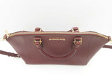 Michael Kors Ciara Large Saffiano Leather Burgundy Satchel Sd0425wzsa