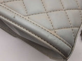 Chanel Geometric Flap Gray Quilted Clafskin Leather Shoulder Bag Do0924opxzde