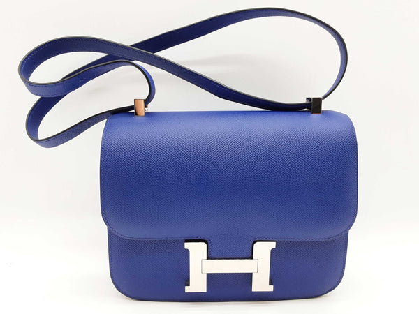 Hermes Constance 24 Bleu Electrique Blue Epsom Palladium Shoulder Bag Do0312lxzxzde