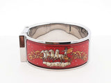 Hermès Loquet 19mm Bangle Watch In Stainless Steel & Red Enamel Fw1026lrxdu