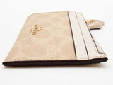 Coach Mini Skinny Sand Beige Signature Coated Canvas Id Case Do0325orde