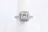 Approx. 1ctw Center Princess Cut Diamond Ring In Platinum 8.73g Sz 7 Eb924lrxzsa