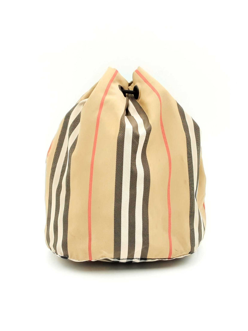 Burberry Phoebe Heritage Stripe Eco-nylon Drawstring Bucket Bag Fw0125crsa