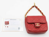 Chanel Lambskin Classic Micro Flap Red Bag Aa0926iorsa