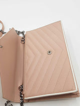 Yves Saint Laurent Grain De Poudre Chevron Envelope Chain Wallet Eb0726prxdu
