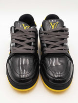 Louis Vuitton Lv Black & Yellow Trainers Sneakers Size 6.5 Eb0126rorsa