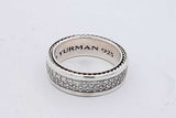 David Yurman Streamline Pave Diamond Two Row 925 Band Ring 9g Sz 8.5 Eb0926rcrsa