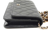 Chanel Quilted Caviar Black Leather Wallet On Chain Eb1026lxxzde