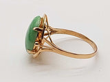 Dyed Green White Jade 14k Yellow Gold 3.7g Ring Size 9.5 Do0426oxzde