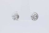 1.0cttw Lab Grown Diamond Stud Screwback Earrings 14k White Gold 0.8g Eb326orxsa
