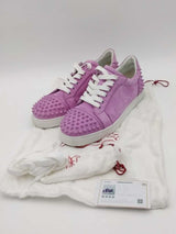 Christian Louboutin Vieira 2 Orlato Purple Suede Sneakers Size 38 Eb0926lorsa