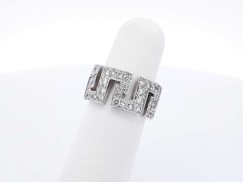 4.32 Cttw Diamond & Platinum Greek Key Eternity Band 14.6 Grams Size 5 Fw0625rzxdu