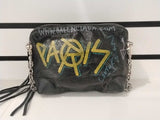 Balenciaga Classic Reporter Xs Chain Graffiti Black Shoulder Bag Vc1026lizmia