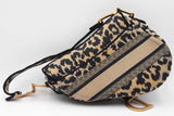 Christian Dior Leopard Print Embroidered Canvas Saddle Bag Eb0126erxdu