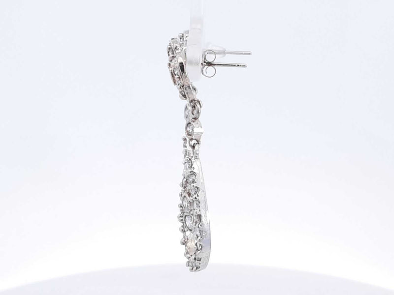 Approx. 2.64ctw Diamond Dangle Earrings In 14k White Gold 7.3 Grams Eb0924rrxsa