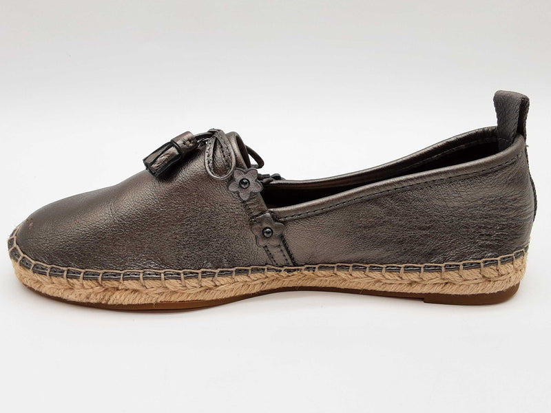 Coach Floralapp Mt Espadrille Gunmetal Silver Slip Ons Size Us 6b Do0425oxde