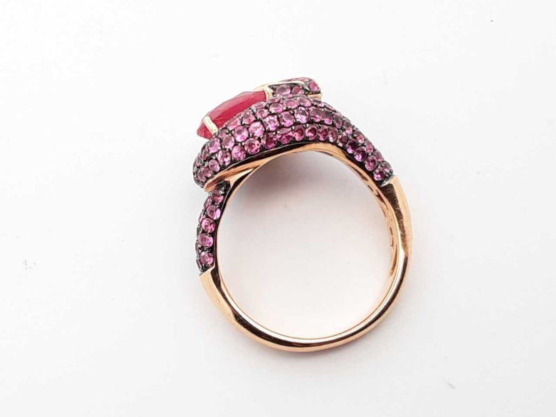 18k Rose Gold Ruby Pink Sapphire Python Ring Size 7 Lh0124lxzxde