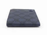 Gucci Bifold Wallet In Gg Supreme Coated Canvas & Dusty Blue Leather Fw0426ozxdu