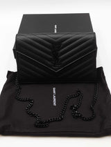 Saint Laurent Chevron Quilted Cassandre Envelope Wallet With Chain Eb0826ixzdu