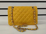 Chanel Yellow Quilted Lambskin Medium Flap Yellow Purse Rm0825izxz