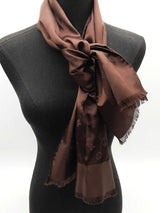 Louis Vuitton Monogram Dark Brown 100% Silk Scarf Eb0626crde
